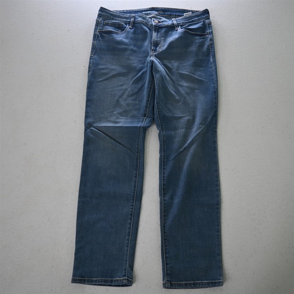 Old Navy 12 Mid Rise Power Slim Straight Medium Stretch Denim Womens Jeans - Picture 1 of 10